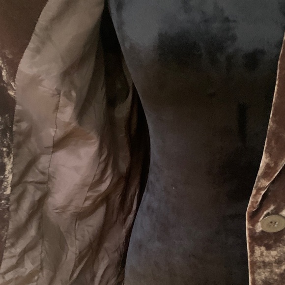 Vintage crushed Velvet Brown Women's Blazer - Picture 4 of 10